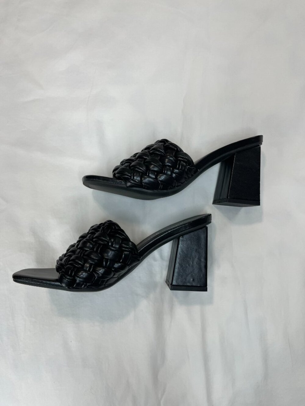 Madden Girl Gretchen Black Braided Strap Y2K Heel Sandals - Picture 3 of 7